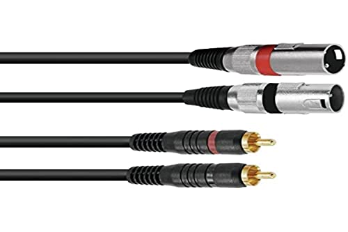 Omnitronic 3022522E XLR Câble adaptateur [2x XLR mâle 3 pôles - 2x Cinch-RCA mâle] 6.00 m noir Cover