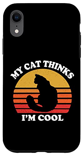 Funny Retro Vintage Cat Thinks Im Cool Ragdoll Cat Lover �X�}�z�P�[�X iPhone XR �p