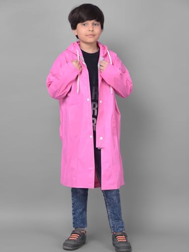 Image of Dollar Rainguard Kids' Full Sleeve Solid Long Raincoat With Adjustable Hood and Pocket