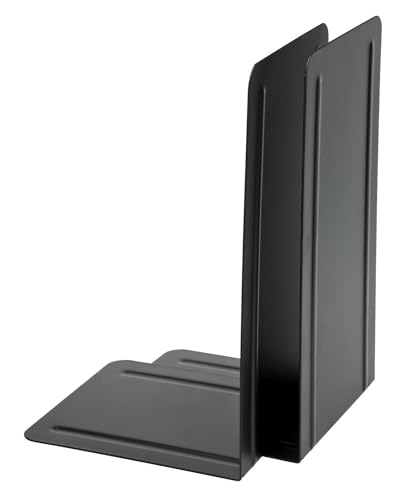 ALCO 4303-10-4 Metal Bookends, Pack of 4, Black, 14 x 24 x 13 cm, for School Office and Home - Image 2