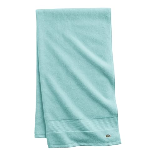 Lacoste Heritage Supima Badetuch, Baumwolle, 76,2 x 137,2 cm, Minzgrün – Ansicht 1