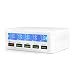 Produktbild fomobest USB Ladestation QC 3.0 Schnellladegerät mit LCD-Bildschirm mehrfach Ladestation für Smartphone/Tablet Weiß