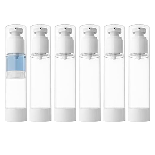 LONGWAY 3.4 Oz 100ml Clear Airless Cosmetic Cream Pump Bottle Travel Size Dispenser Refillable Containers/Foundation Travel Pump Bottle for Shampoo (Pack of 6)