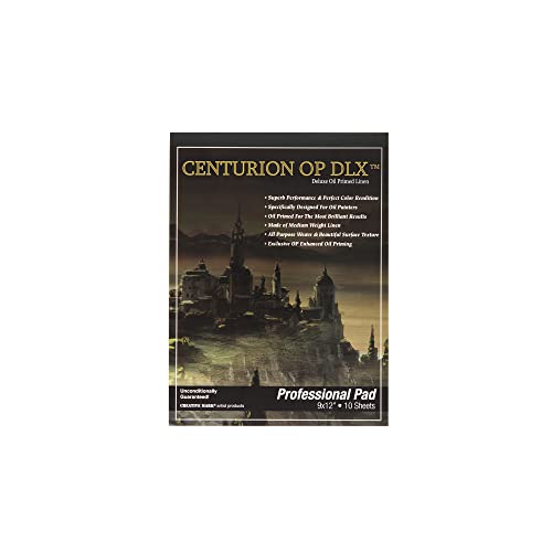 Centurion Deluxe Oil Primed Linen Pad (9x12 in) 10 Sheets per Pad –11 oz. No Bleed Pages, Lightweight, Easy to Travel Canvas Pad - Art Pad for Plein Air Painting
