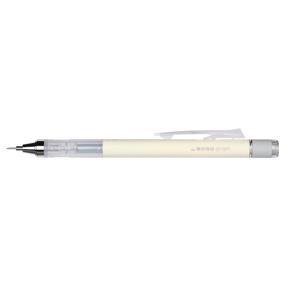 Tombow MONO Graph neon vulpotlood, multifunctioneel vulpotlood met 0,7 mm vulling, behuizing neonwit, potloden met gum, geschikt voor alle soorten tekentechnieken