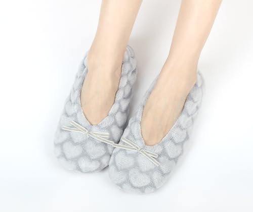 Image of Keyela Women's Ballerina Slippers,Non-Slip Bedroom Slippers Socks | Soft fuzzy slipper socks for ladies Indoor home slippers Cozy sock slippers Ballet Slippers