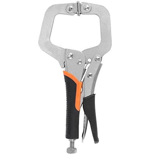 Image of HOZEON 3 PCS 6 Inch C Clamp Locking Pliers, Heavy Duty Welding C Clamp Pliers with Swivel Pads, Vise Grip Locking Pliers Face Clamps for Woodworking, Welding, Building