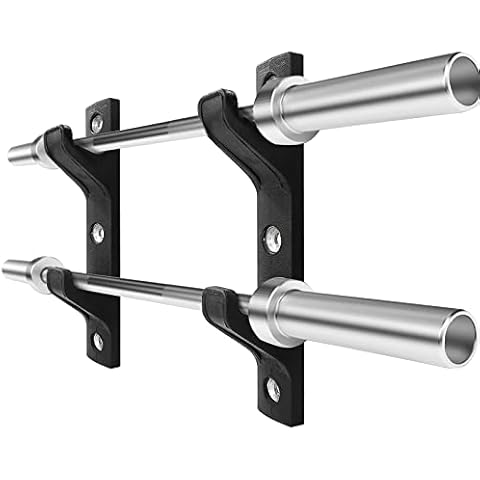 Luwint Barbell Holder Horizontal Wall Mounted 2 Bar Storage Rack Cover