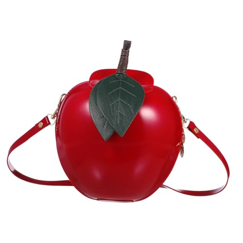 Sac bandoulière pomme Mikikit petit paquet en cuir rouge porte-monnaie réglable