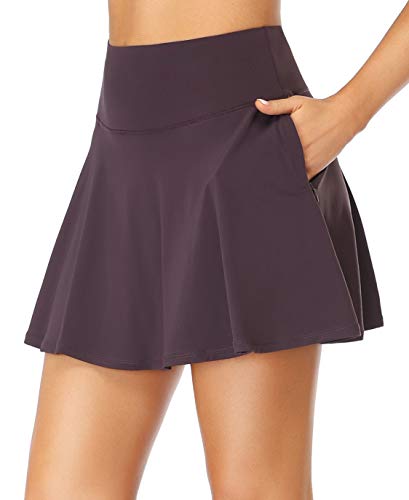 Image of Oalka Women's Pleated Skirt with Pockets High Waist Sports Athletic Running Shorts Golf Tennis Skorts