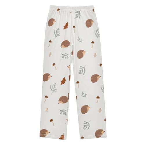 Hedgehog Leaves Boys Pants Boys Athletic Pants Long Pant for Boy with Pockets Wide-Leg Size 6-14Y