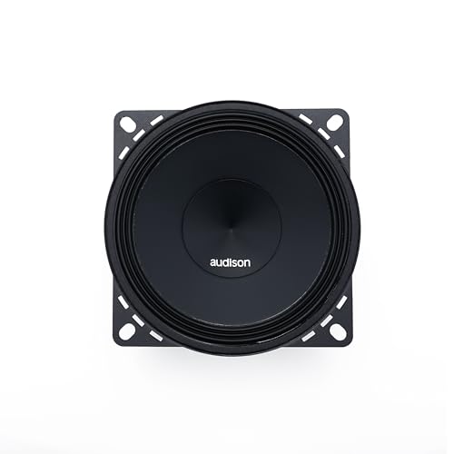 Audison AP 4 Midrange Driver 10 cm Car Speakers Set, 120W Peak Power, 4 Ohms Impedance, Aluminium Voice Coil, 80Hz-7.5kHz Frequency Response, Black, 100 mm