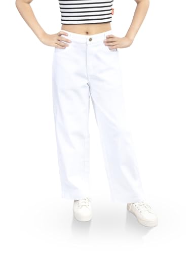 Image of olele Girls Super Jeans Collection for 4-14 Yrs | Stretchable Cotton Denim Trousers | Blue Jeans for Kids | Baggy Denim Pants | Cargo Pants for Girls