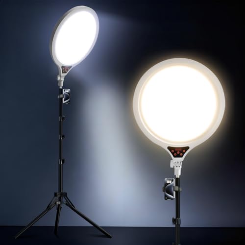 Anneau lumineux pour iPhone à LED intensité réglable avec grand trépied stable de 160 cm