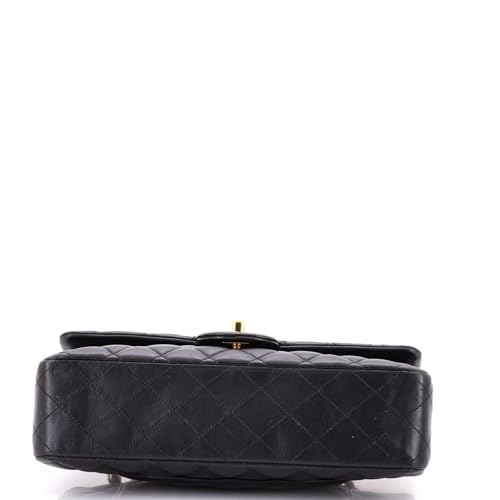 Pre-Loved Classic Double Flap Bag Quilted Lambskin Medium, Black4