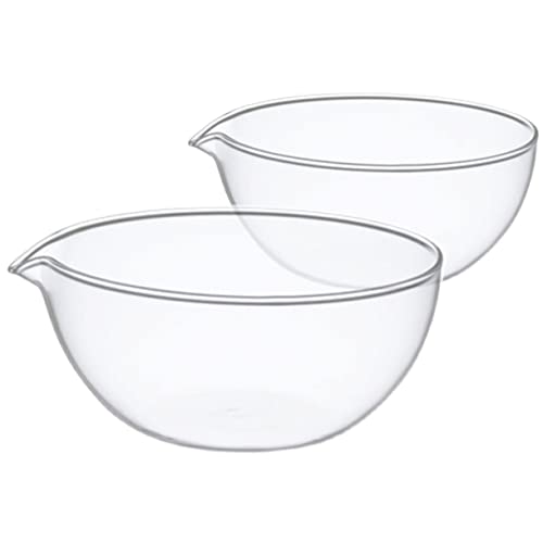 KICHOUSE Bol en Verre Cuisson 500 ML 200 ML Bols à Sauce Résistants à La Chaleur en Verre Transparent Plats D'assaisonnement Polyvalents Cuisine Et Apéritifs Lot De 2