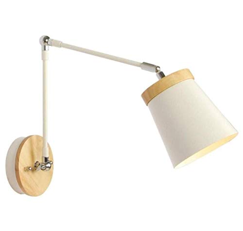 Lampe de lit bras articulé applique murale moderne en fer blanc orientable