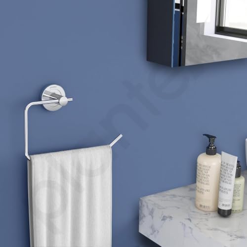 Image of Plantex Stainless Steel Towel Ring for Bathroom /Towel Hanger for Wash Basin /Bathroom Accessories (Chrome) - Pack of 3