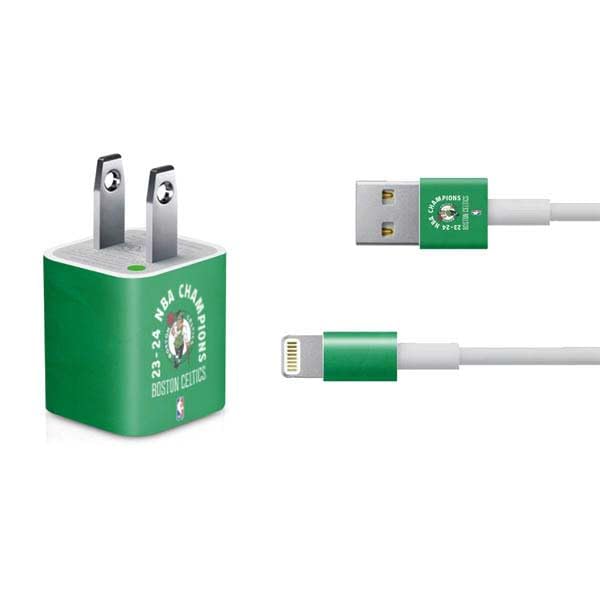 Skinit Decal Other Skin Compatible with iPhone Charger (5W USB) - Officially Licensed 2024 NBA Champions Boston Celtics Design
