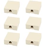 Xiaoyztan Rj11 6P4C Phone Jack Modular Surface Mount Single Port Telephone Connector Self Adhesive Installation, Pack of 6 Pcs
