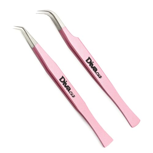 Kit 2 Pinças Extensão De Cílios Aço Japonês Alta Precisão Para Volume Russo e Fios Tecnológicos Lash Designer