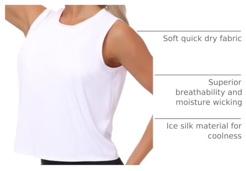Image of THE GYM PEOPLE Women's Workout Tops in Ice Silk Quick Dry Sleeveless