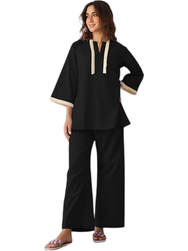 Image of GRECIILOOKS Co-ord Set For Women Stylish | Kurti Set For Woman | Short Kurti For Woman | Oversized Loose-Fitting Kaftan-style Kurtis | Summer Stylish Ethnic Co-Ord Set Travel Outfits