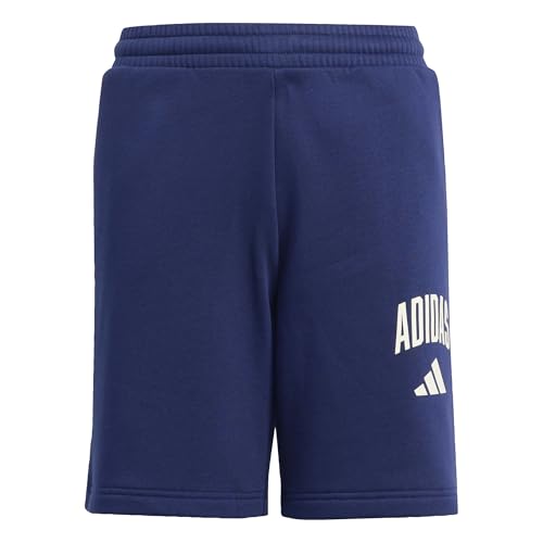 adidas Unisex Kinder Seasonals Collegiate Typography Short, Dark Blue/Off White, 13-14 Years