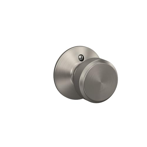 Image of Schlage F170 BWE 619 Broadway Door Lever, One Sided Non-Turning Dummy Door Handle, Satin Nickel