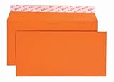 Con chiusura adesiva Elco 18833.82 Color Box con coperchio e 250 buste per spedizioni postali, chiusura adesiva, C5/6 DL, 100 g, arancione, finestra no