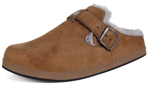 Pantuflas de invierno de gamuza para mujer y hombre con suela anatómica
