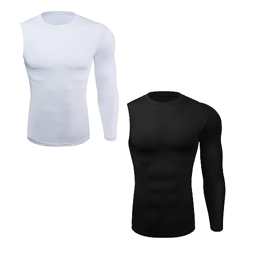 BaronHong 1/2 Single Arm Long Sleeve Compression Shirts Men,Athletic Base Layer Workout Basketball