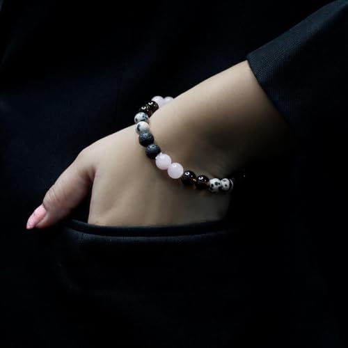 Image of Shubhanjali Crystal Elastic 8mm Stretch Customized Bracelet for Men and Women-(Standard,Multicolor)