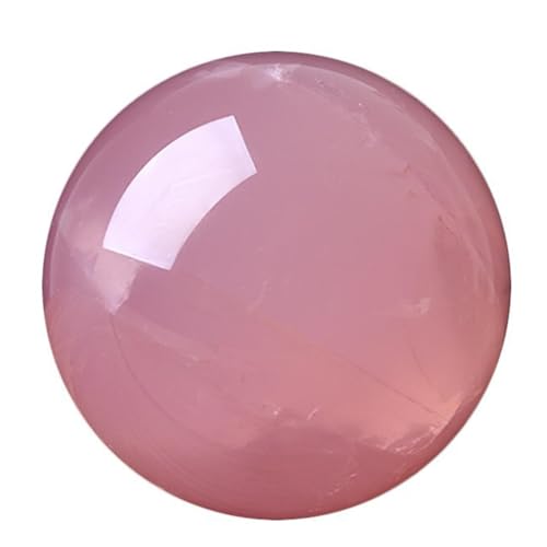 Rose Quartz Crystal Ball with Stand Stone Polished Crystals Ball for Divination Home Office Decor,23mm