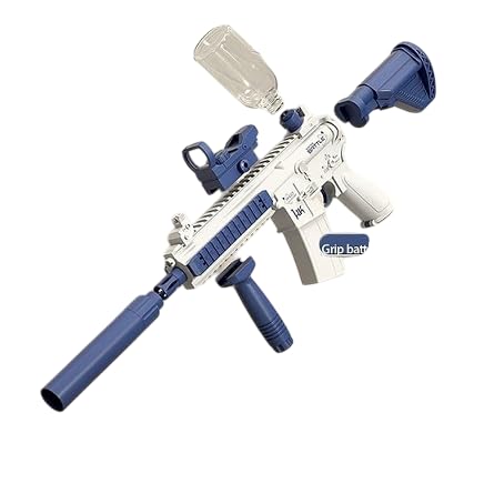 Star Impex Electric M416 Automatic Water Gun Toy| 500cc Large Tank Capacity with Cola Bottle Attachment | Shoots Water Up to 32 Feet for Beach and Outdoor Fun | Blue Color Design |