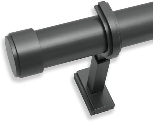 BlastHome Non-Adjustable Luxury Extra Long Curtain Rod, 1 14 Rod Set, 18 foot Fixed Length (Four Rods Connect for a Seamless Look), Matte Graphite