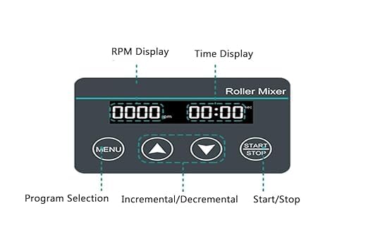 Roller Mixer Lab Roller Mixer with 4 Rollers Speed Range 20-80 RPM Max Capacity 1L Reagent Bottle*2/2kg Roller Centre Spacing 102mm Specs φ 45-100mm Brushless Motor