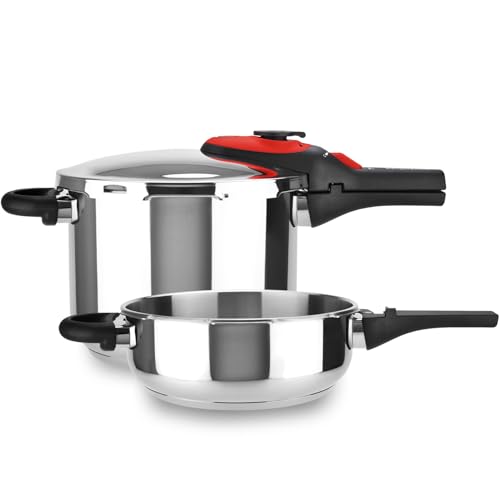 Magefesa Activa2   Set de Ollas Express Rápidas 3 + 6L, Acero Inoxidable 18/10, 2 Programas de Cocción, Apta para Todo Tipo de Cocinas, Inducción