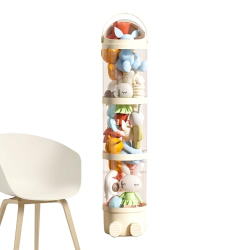Tubo de almacenamiento para juguetes, tubo vertical para juguetes, 162 cm, ahorro de espacio transparente, 4 niveles para habitación de niños, enfermería y sala de juegos