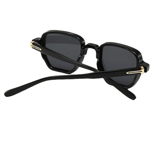 Lunettes de soleil rétro carrées à rivets punk monture robuste vert olive unique