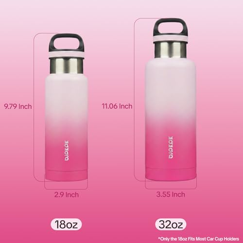 Image of BJPKPK Insulated Water Bottle 32OZ Stainless Steel Water Bottle with Handle Double Walls Vacuum Insulated BPA Free Flask, Cherry