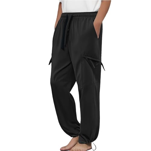 Men's Cargo Pants Lightweight Joggers with Multiple Pockets for Casual Outdoor Workout Hiking Travel Comfortable
