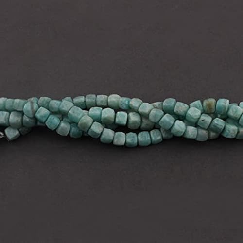 Perles amazonite de qualité supérieure en cube facetté LKBEADS SB1422 - 2