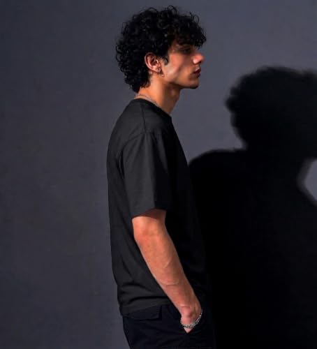 Image of Men's Round Neck Plain Oversize T-Shirt - Casual Loose Fit Cotton Wear | 100% Cotton T-Shirt |