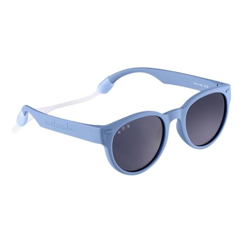 ROSHAMBO Unbreakable Baby Sunglasses - Italian Made Polarized with Strap - BPA Free Boys Girls - Round Shades