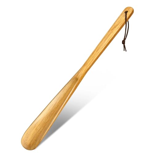 Chausse-pied en bois long pour femme, lot 5 pièces de lève-pied mince 40 cm
