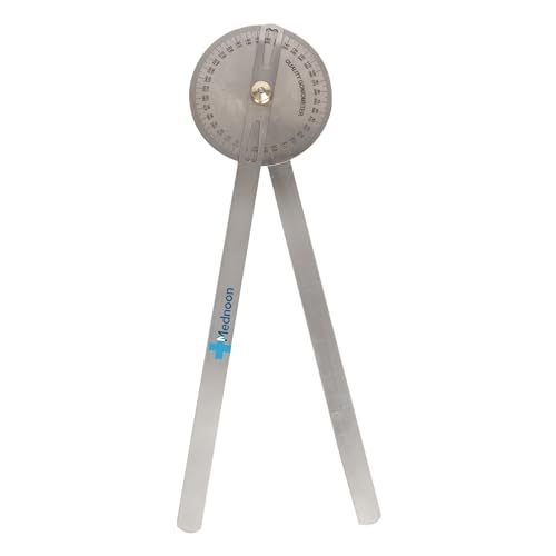 Image of Goniometer Set | Stainless Steel | with Carrying Case | Physical Therapy Assessment Kit | 3 Goniometer (Small, Medium And Large) Triangular Hammer, Measuring tape and Tunning Fork (512HZ) |