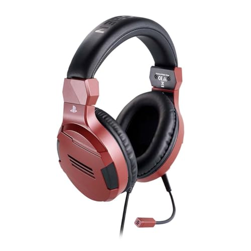 Image of Bigben official Sony licensed Stereo Wired On Ear Headset for PS4, PC, Smartphones and Tablets (Red)