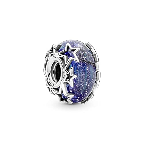Lkwidi Abalorios Charm Colgantes de Azul plateado Cuentas Plata de Ley 925 con Compatible con Pulsera Europeo, Charms para Mujer