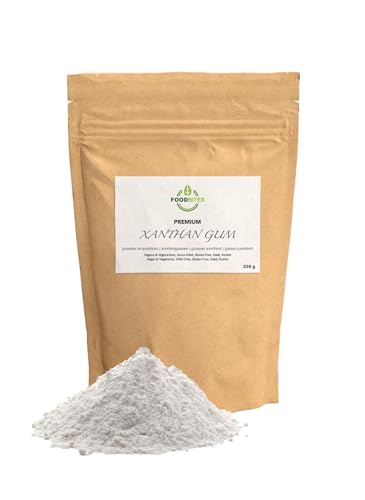 Gomma di Xantano 250g in Polvere – Xantana Addensante Alimentare Ideale per Cucina Molecolare & Mixology - Ebook OMAGGIO con 12 Ricette – Gomma Xantana 100% DI PUREZZA